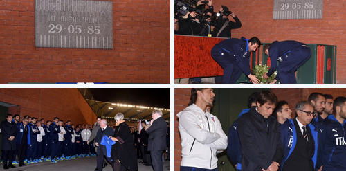 Сборная Италии посетила мемориал  жертвам трагедии на стадионе «Эйзель»