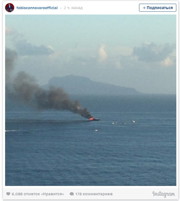 Президент «Наполи» чудом уцелел после пожара на яхте