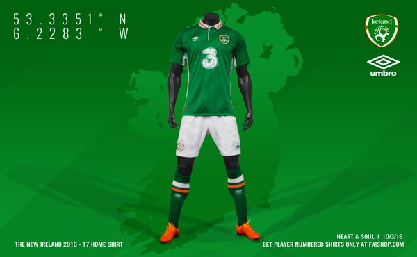 Представлена форма сборной Ирландии на Евро-2016