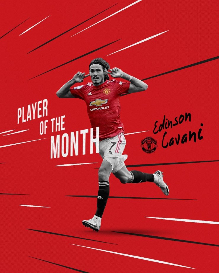 Кавани второй месяц подряд признан лучшим игроком «Манчестер Юнайтед»