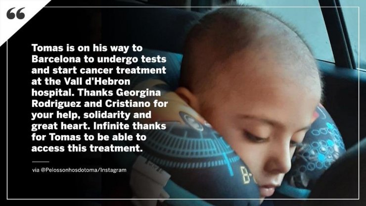 Роналду оплатил лечение 7-летнего мальчика от рака