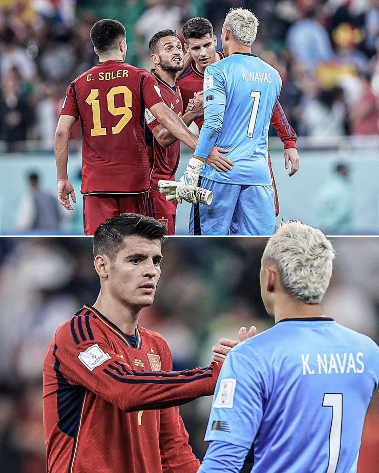 Игроки сборной Испании поддержали Кейлора Наваса, который пропустил 7 голов