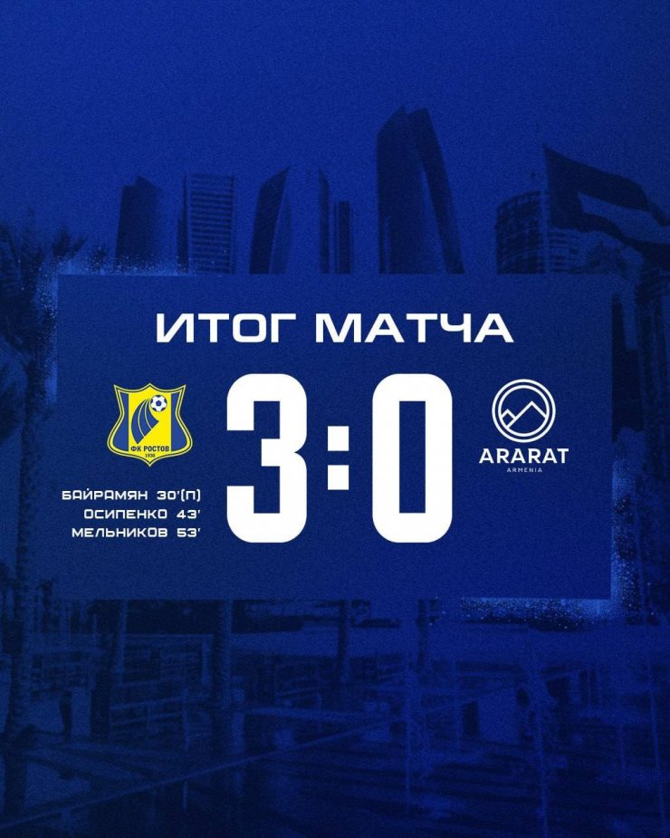 «Ростов» одержал победу в заключительном матче на сборах